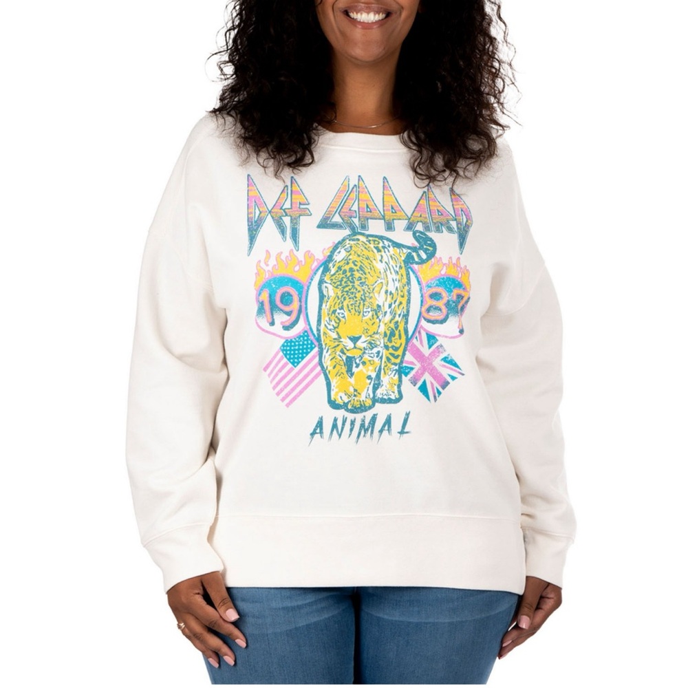 Def Leopard Oversized Sweatshirt Sweater